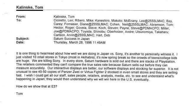 Quand Sega pensait pouvoir facilement battre PlayStation