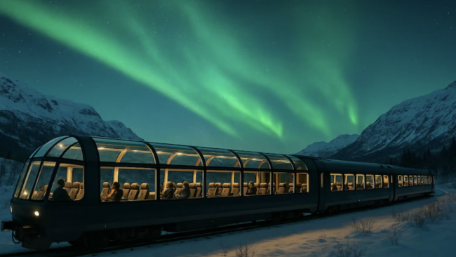 La Norvège lance le premier train de nuit panoramique au monde pour chasser les aurores boréales.
