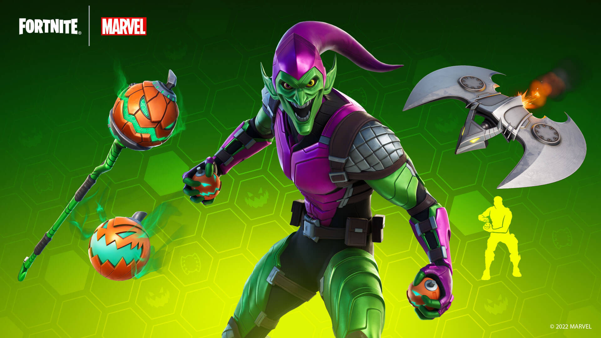 Le Bouffon vert à la recherche de Spider-Man dans Fortnite