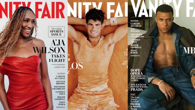 Carlos Alcaraz, A'ja Wilson et Kylian Mbappé sont les vedettes du premier numéro sportif mondial de Vanity Fair.