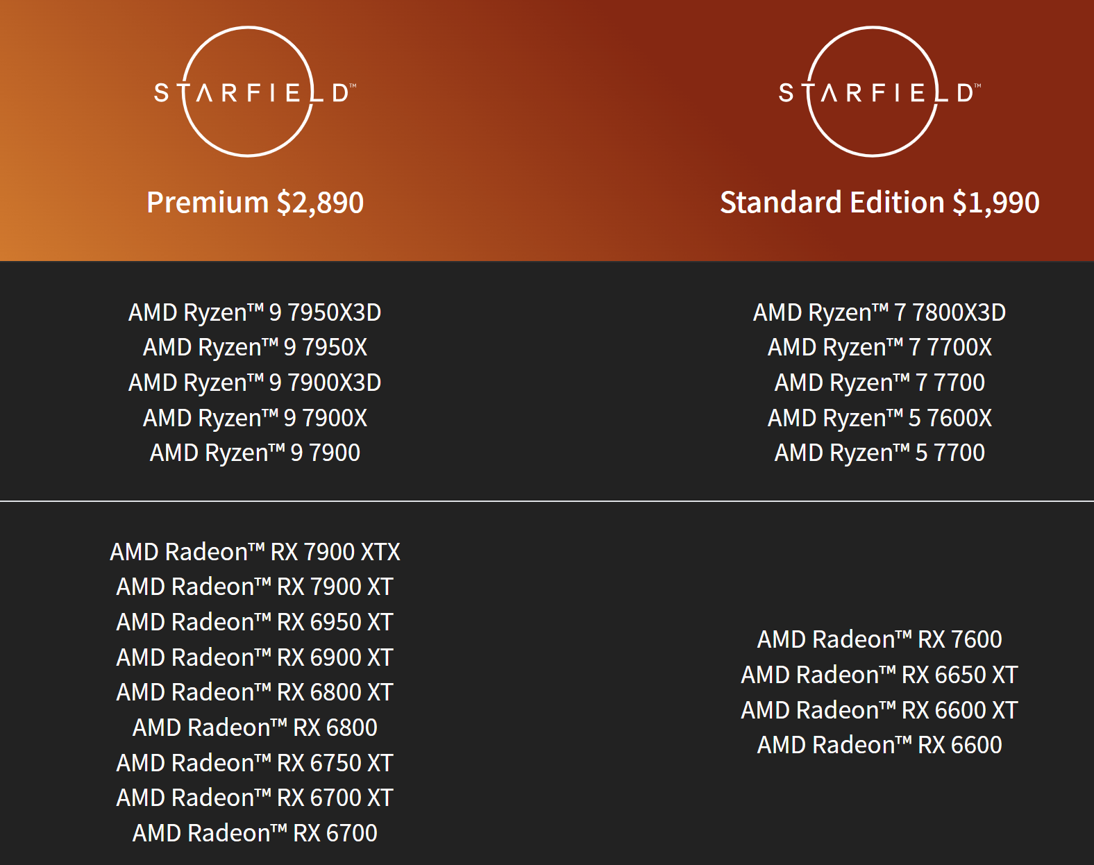 Le bundle Starfield d’AMD a été révélé