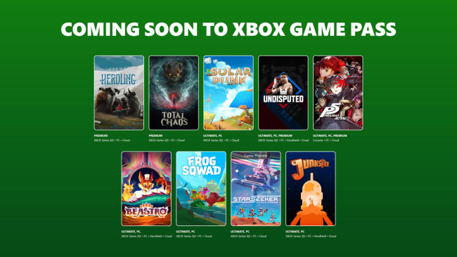 C'est l'heure d'une nouvelle série d'ajouts frais sur Game Pass