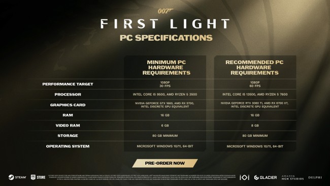 L'exécution de 007 First Light sur PC devrait être plus facile que prévu