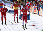 Klaebo remporte sa cinqui&egrave;me m&eacute;daille d'or aux Jeux olympiques d'hiver en ski de fond masculin de vitesse par &eacute;quipe.