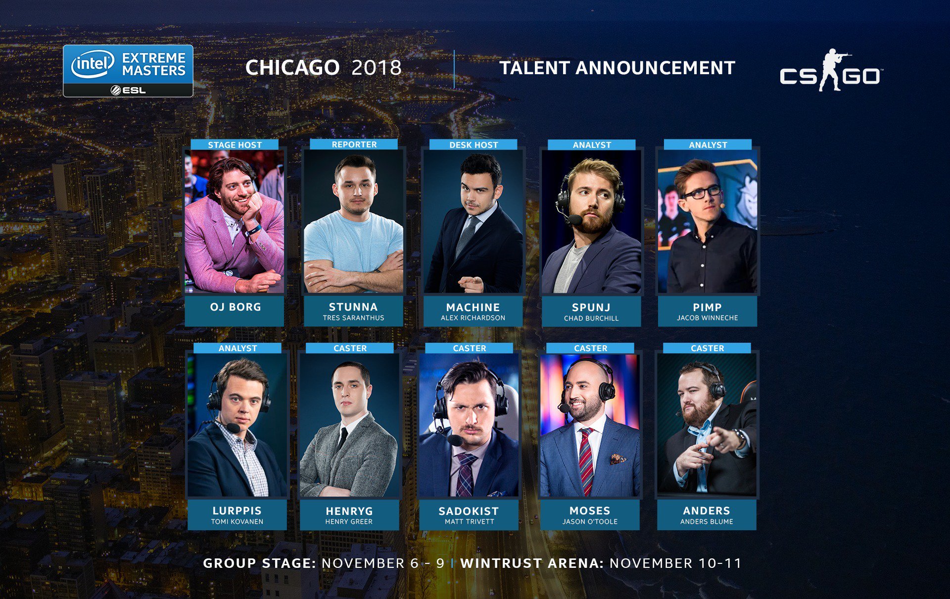 IEM Chicago's talent lineup revealed CounterStrike Global Offensive