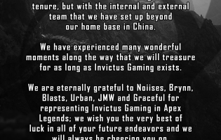 Invictus Gaming quitte la compétition Apex Legends