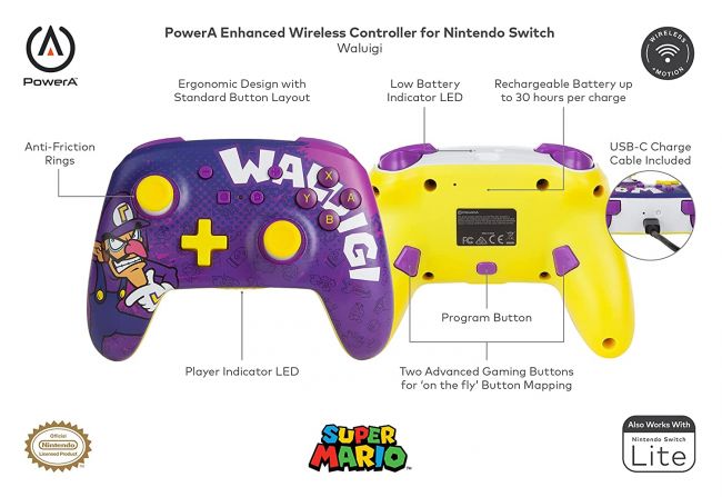 Une manette sans fil améliorée Waluigi pour la Switch !