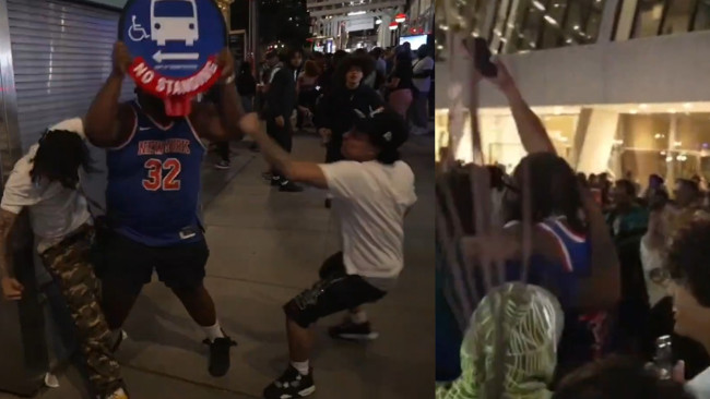 Émeutes, violences et chaos à New York après la défaite des Knicks en NBA