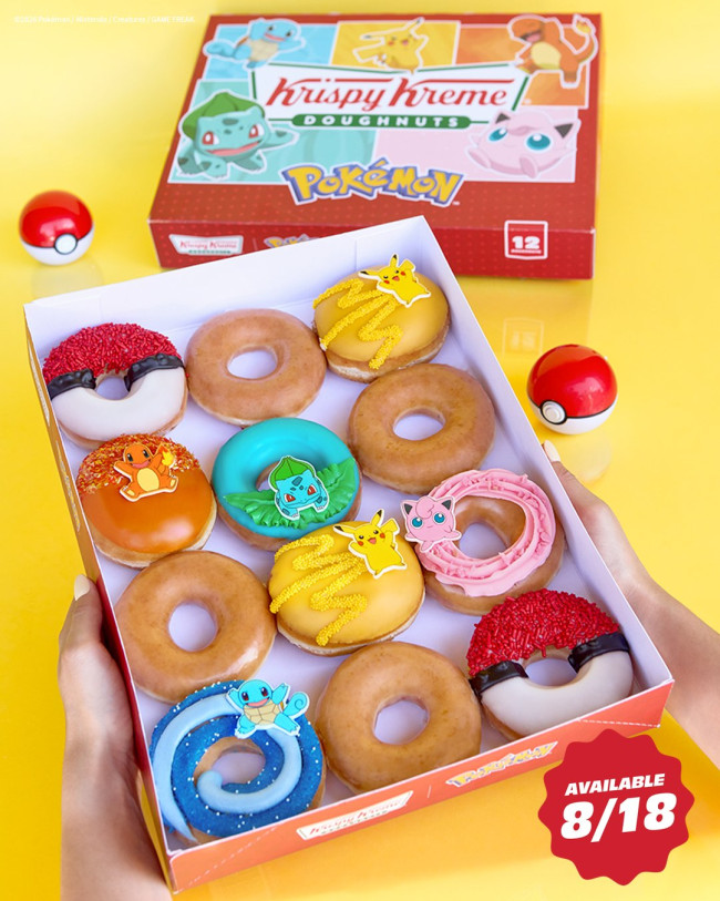 Pokémon et Krispy Kreme lancent une collection de beignets en collaboration