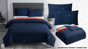 Fais entrer le cosmos dans la chambre à coucher avec l'ensemble de couette Starfield.