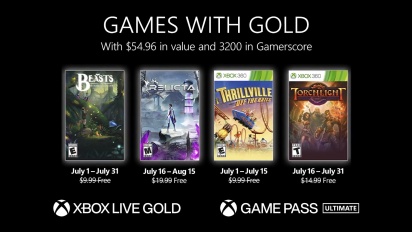 Xbox - Jeux avec Or de juillet 2022